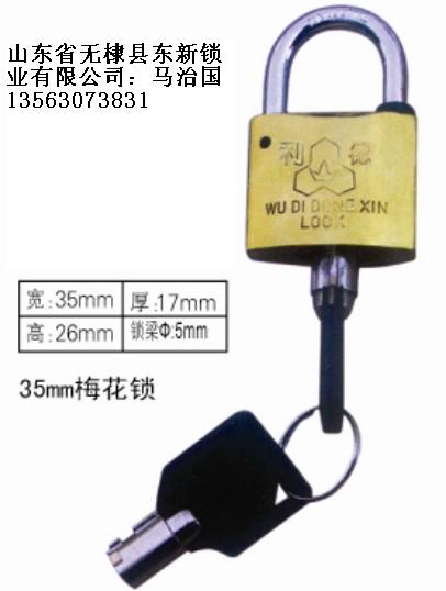 35mm梅花表箱掛鎖,一把鑰匙通用掛鎖,一把鑰匙開(kāi)多把鎖,銅掛鎖